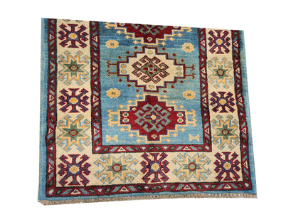 Rugs: Afghan Handmade Kazaq Carpet 89 X 62cm