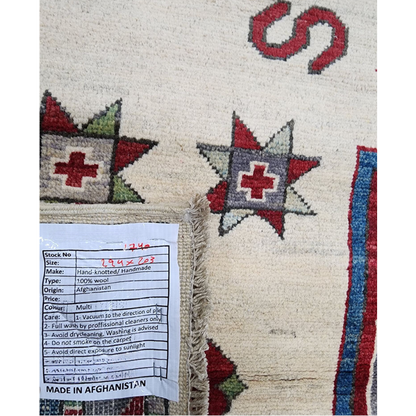Rugs: Afghan Handmade Kazaq Carpet 294 X 203 cm