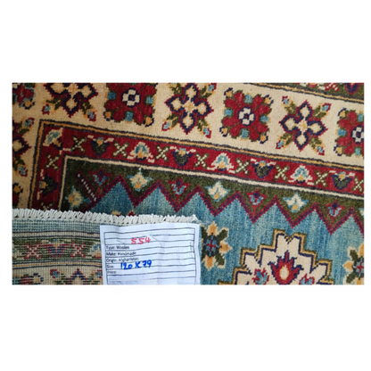 Rugs: Afghan Handmade Kazaq Carpet 120 x 79cm
